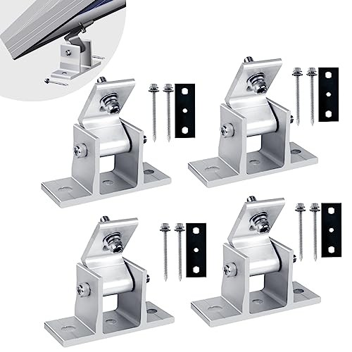 4PCS Solar Panel Mounts - Adjustable Brackets for RV & Flat Roofs, 4 Pieces