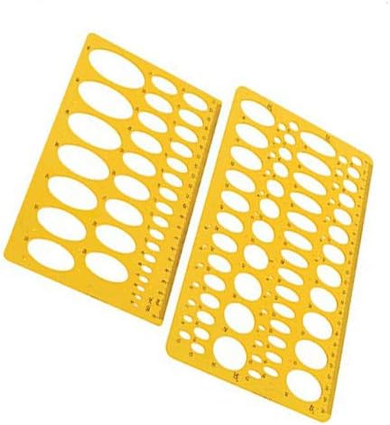 2Pcs Ellipse Isometric Oval Geometry College Math Stencil Ruler Template for Sch
