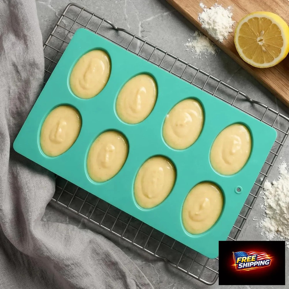 2Pcs 8-Cavity Silicone Easter Egg Molds, Egg Shaped Cake Pop Mold, Baking Suppli