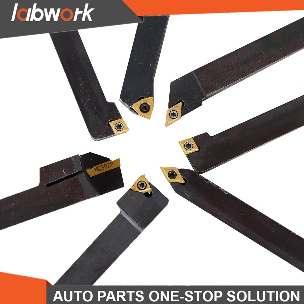 Labwork 7Pack Milling Cutter 1/2" Indexable Carbide Turning Tool Set For Lathe