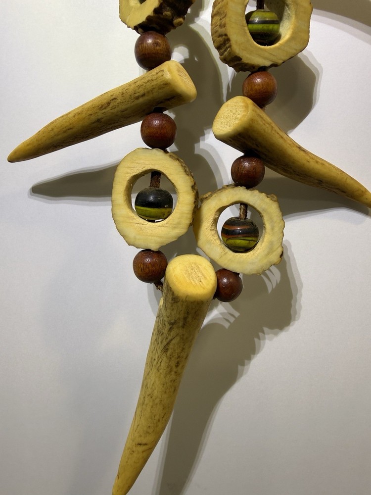 Handmade antler/ bead necklace