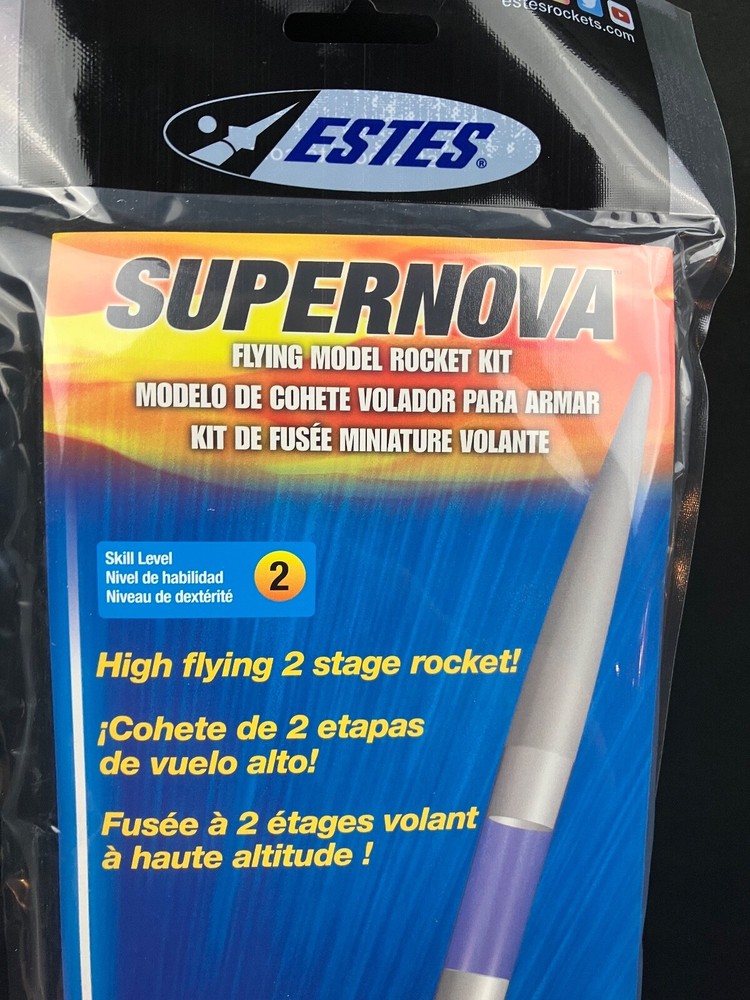 Two 2-Stager Lot! Estes Supernova & Twin Factor Flying Model Rocket Kits