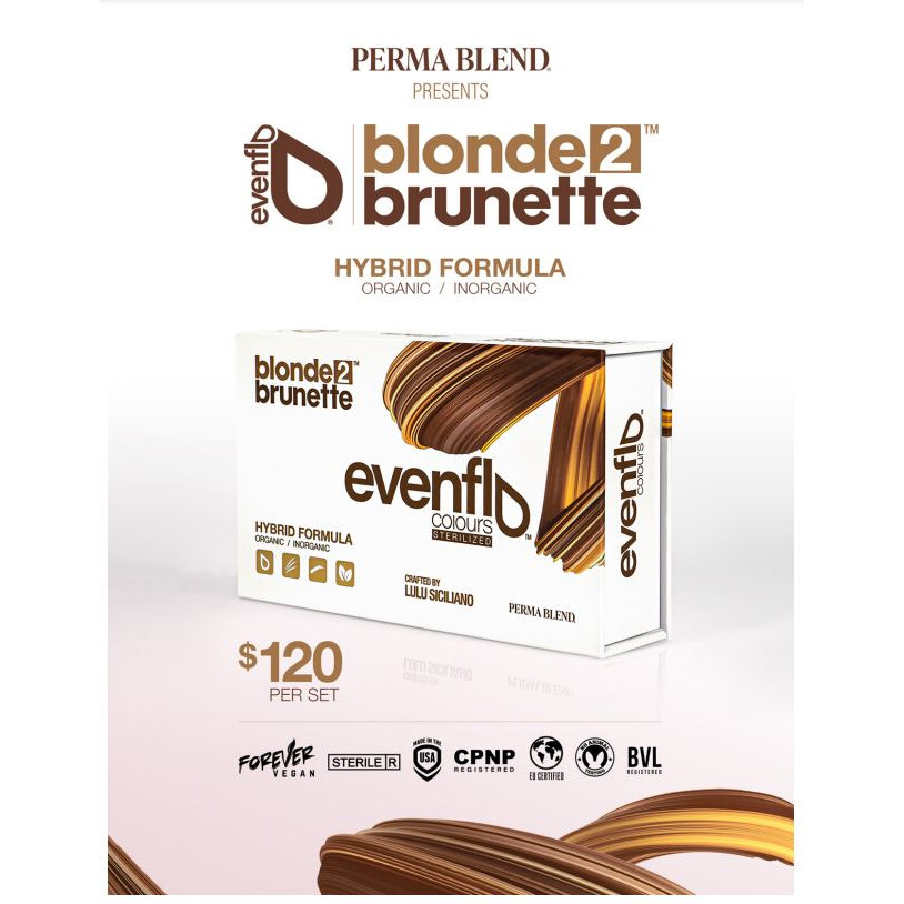 PERMA BLEND Evenflo Blond 2 Brunette Microblading Permablend Pigment Ink Set Kit