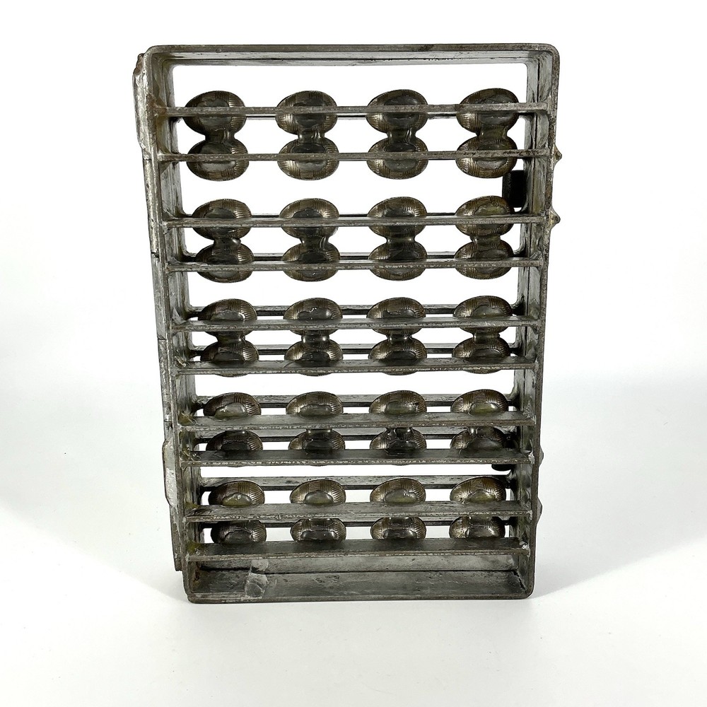 Antique Easter Egg Chocolate Candy Mold Metal Hinged 40 Mini Eggs