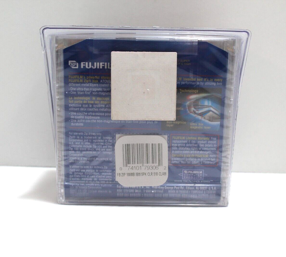 Fujifilm Zip IBM Formatted 100MB Disk - 5 pack.