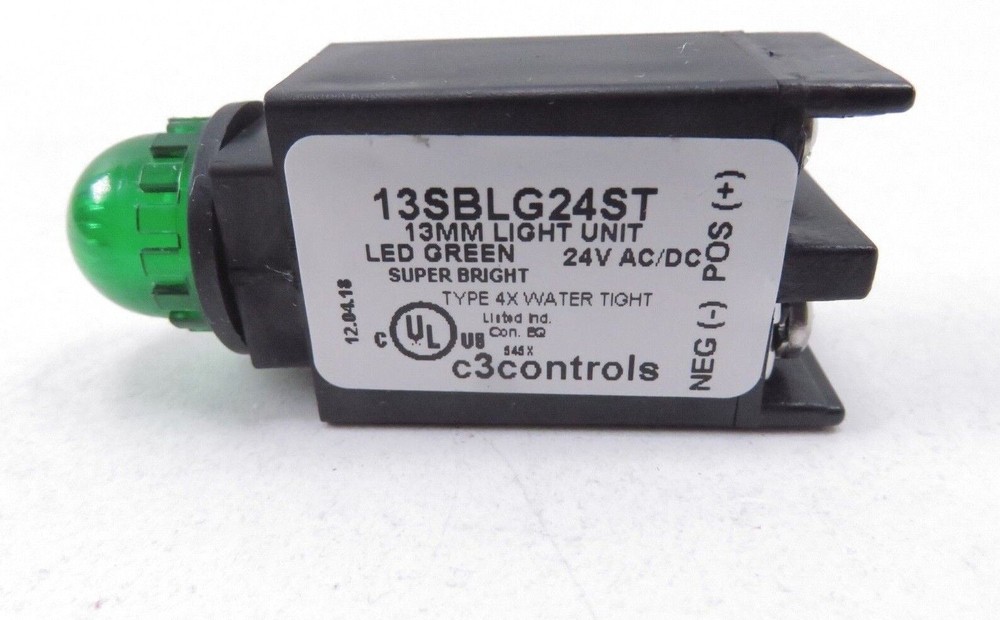 C3controls 13SBLG24ST Super Bright LED Indicator Light Green