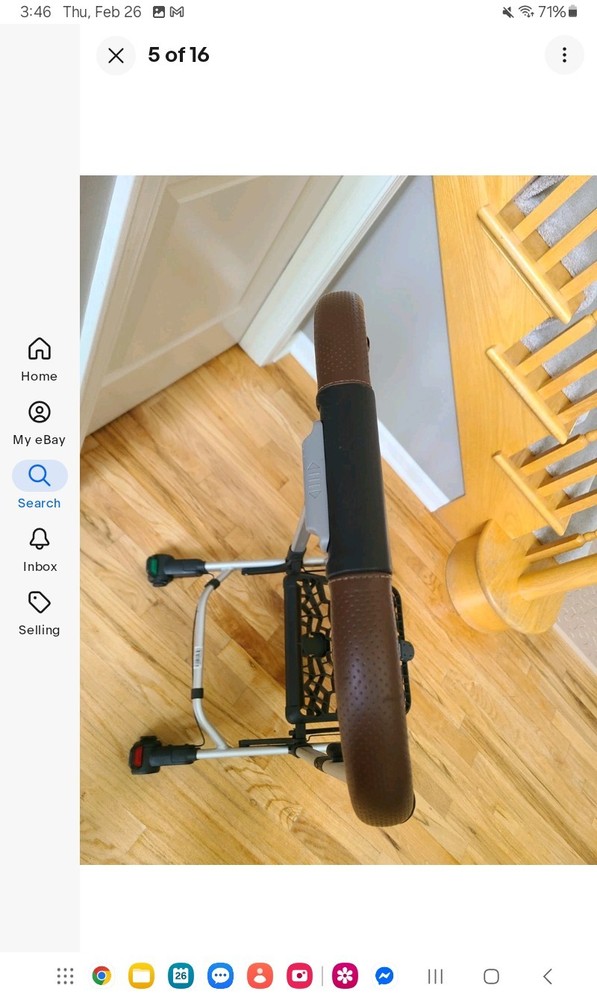 UPPABABY MINU V2 Stroller Frame Only. silver and Chestnut Leather handlebar. GUC