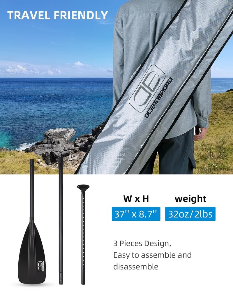 SUP Paddle - Adjustable Stand-Up Paddle for Paddleboard Kayak, Adjustable Alu...