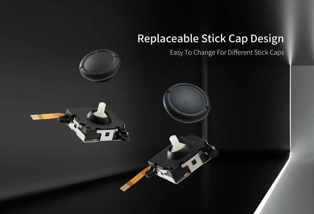 GuliKit Switch Joysticks Replacement, Updated Anti-Drift TMR Black