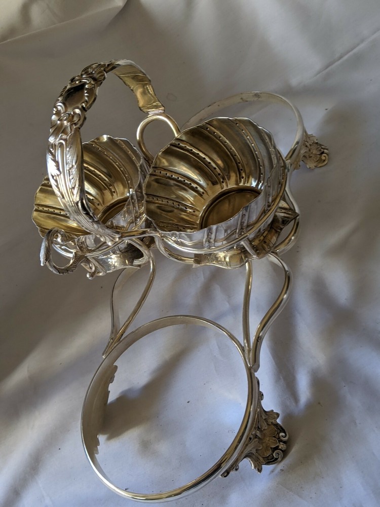 Interesting Antique whalker hall Decanter Stand ? Silver Plated Double Coaster