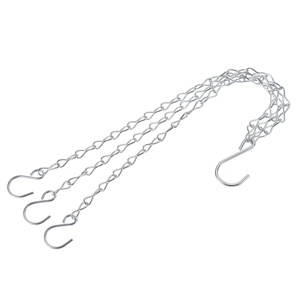 Hanging Chains 33cm Extension Link S Hooks Adjustable 3 Point Holder Silver