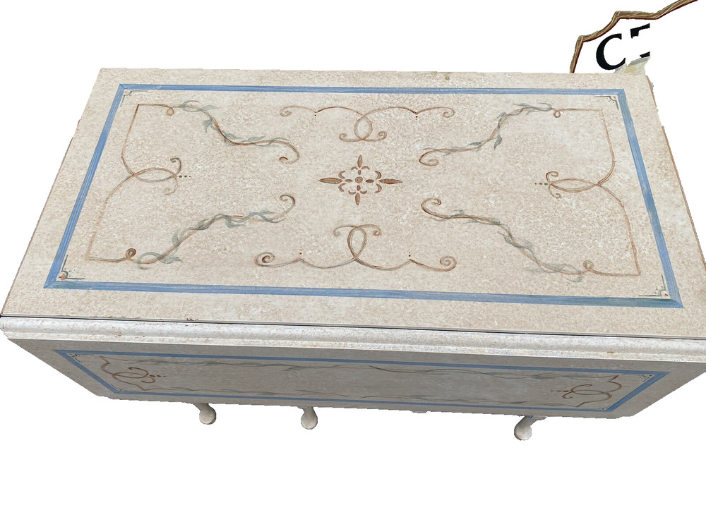 66040 Hand Painted Drop Leaf Coffee / End Table Stand
