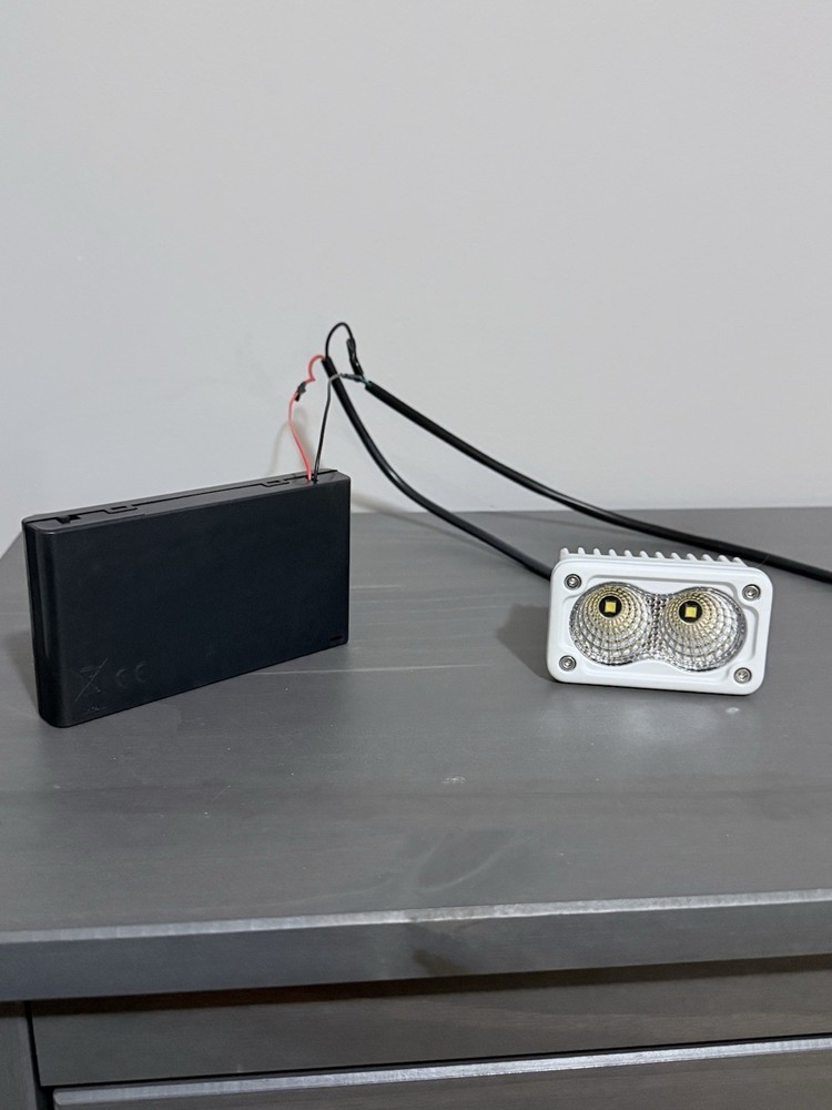 Universal White Baja LED Light with Battery Pack – Works on All Bikes