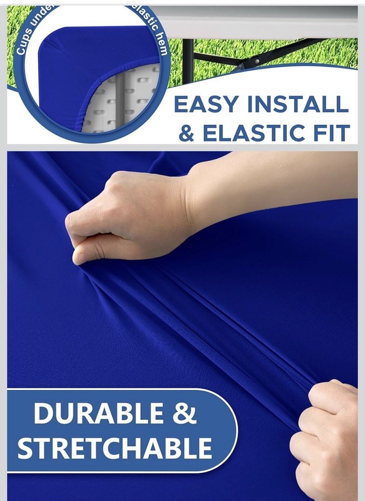 Spandex Fitted Tablecloths 6 Pack Royal Blue