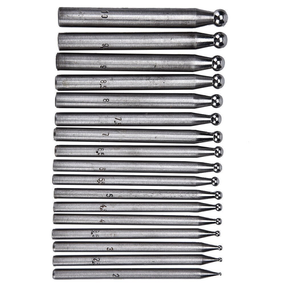 17PCS Dapping Punches Jewelry Goldsmithing Manufacturing Doming Tool Dapping