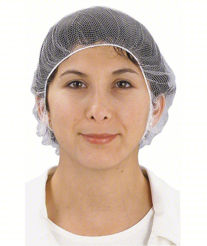 Hairnet 1TTU8, Polyester, White, L, (100 PCS)