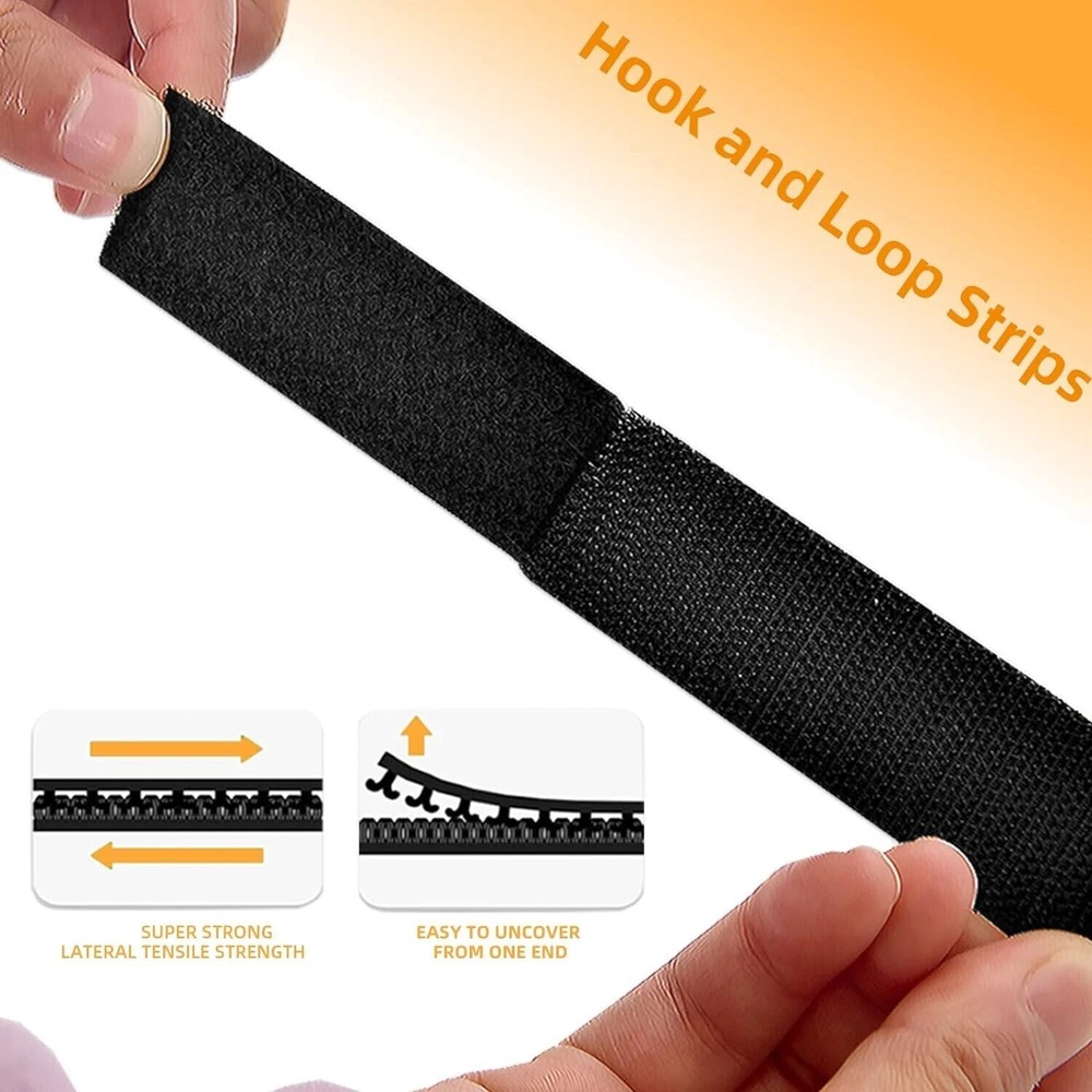 2 Rolls 30 FT Hook and Loop with Strong Self Adhesive Tape