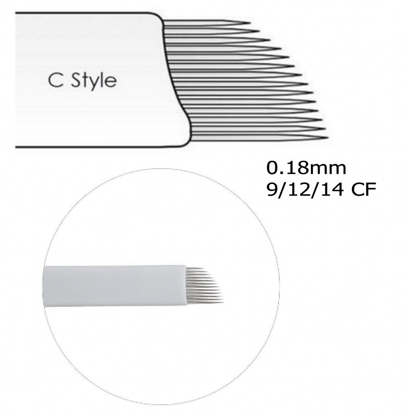 0.25mm Fine Flexible Permanent Makeup Microblading Needle 7/12/16/21 CF/U Blades