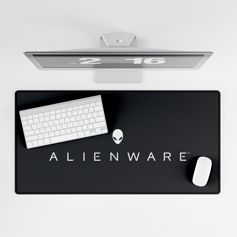 Alienware Logo, Themed Black Gaming Desk Mat Mousepad
