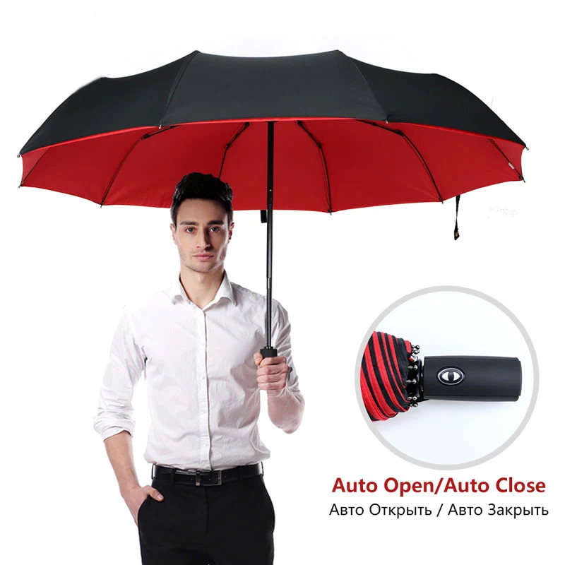 Automatic Folding Umbrella Double Layer Wind Resistant Large Rain Sun Use