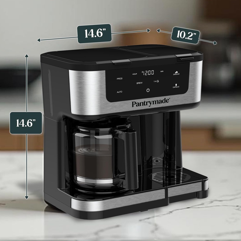 Deluxe 12-Cup Coffee Maker & Single Serve Brewer Programmable K-Cup Compatible