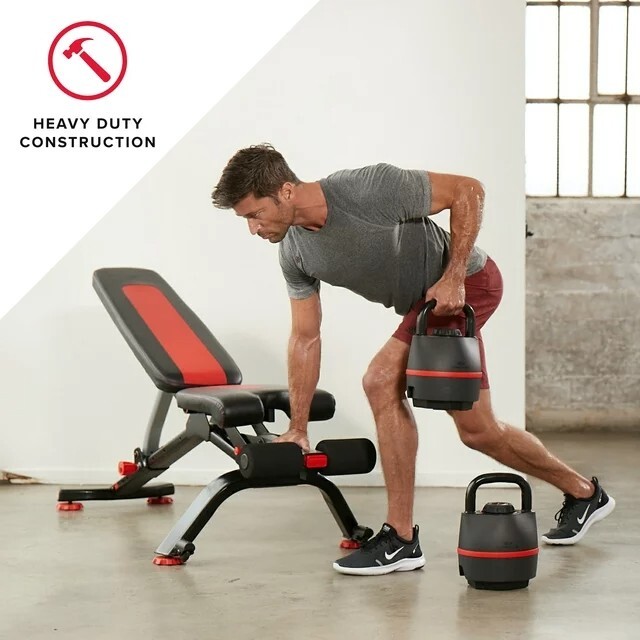 Bowflex 5.1S Stowable 6 Position Adjustable Bench, 552 Dumbbell