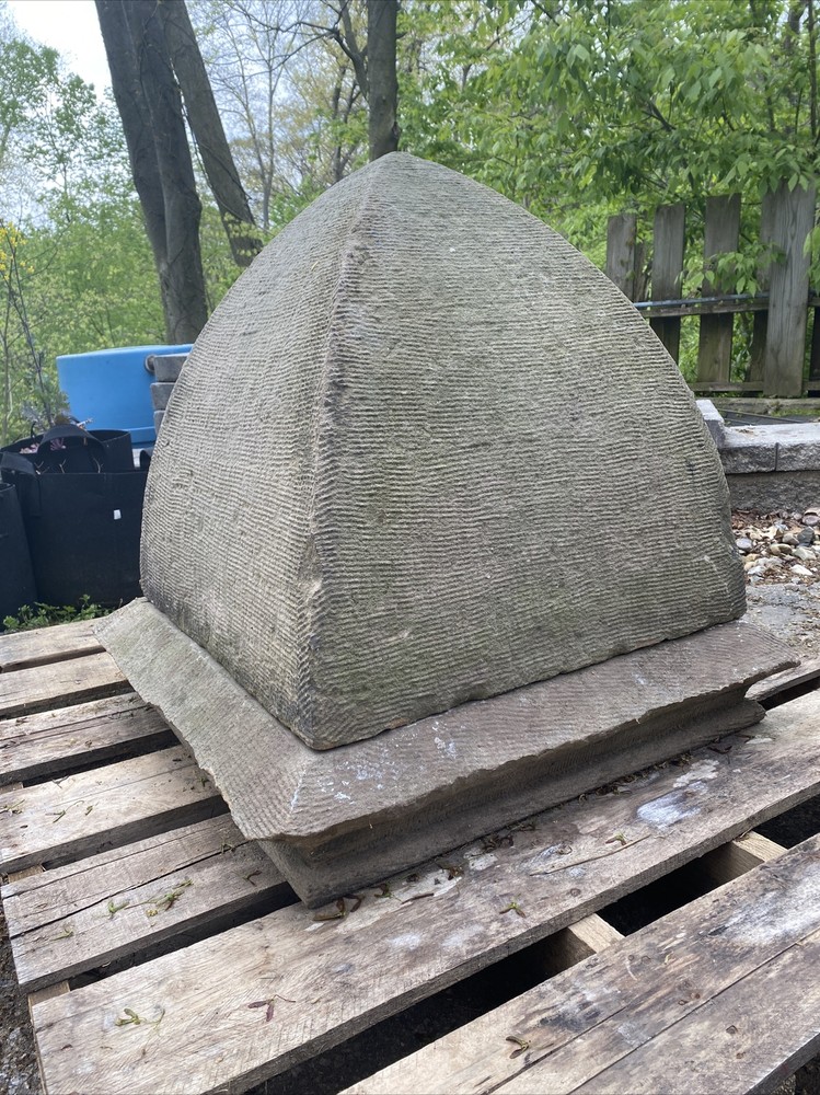 Carved Stone Pier Caps with Bases