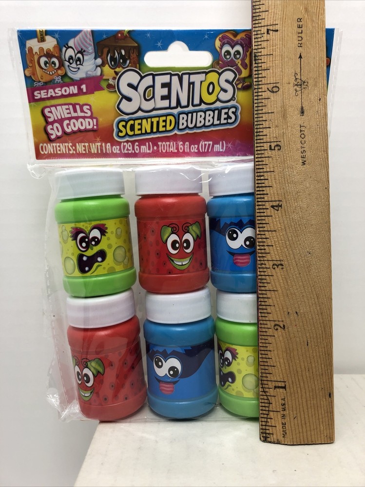 Scentos Scented Bubbles 6-Pack Strawberry Green Apple Lemon