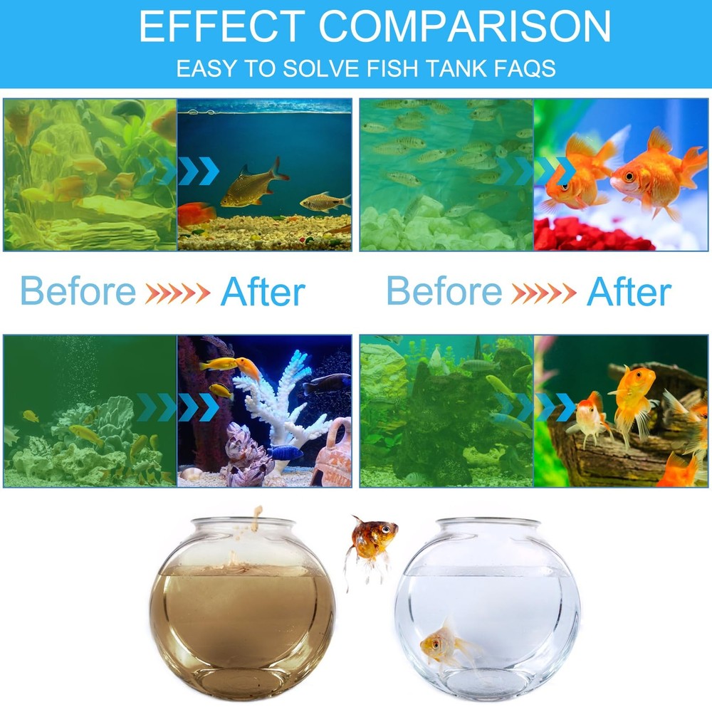 JAHEA Aquarium Clean Light，3 W mini Submersible Algae Removal Light Black