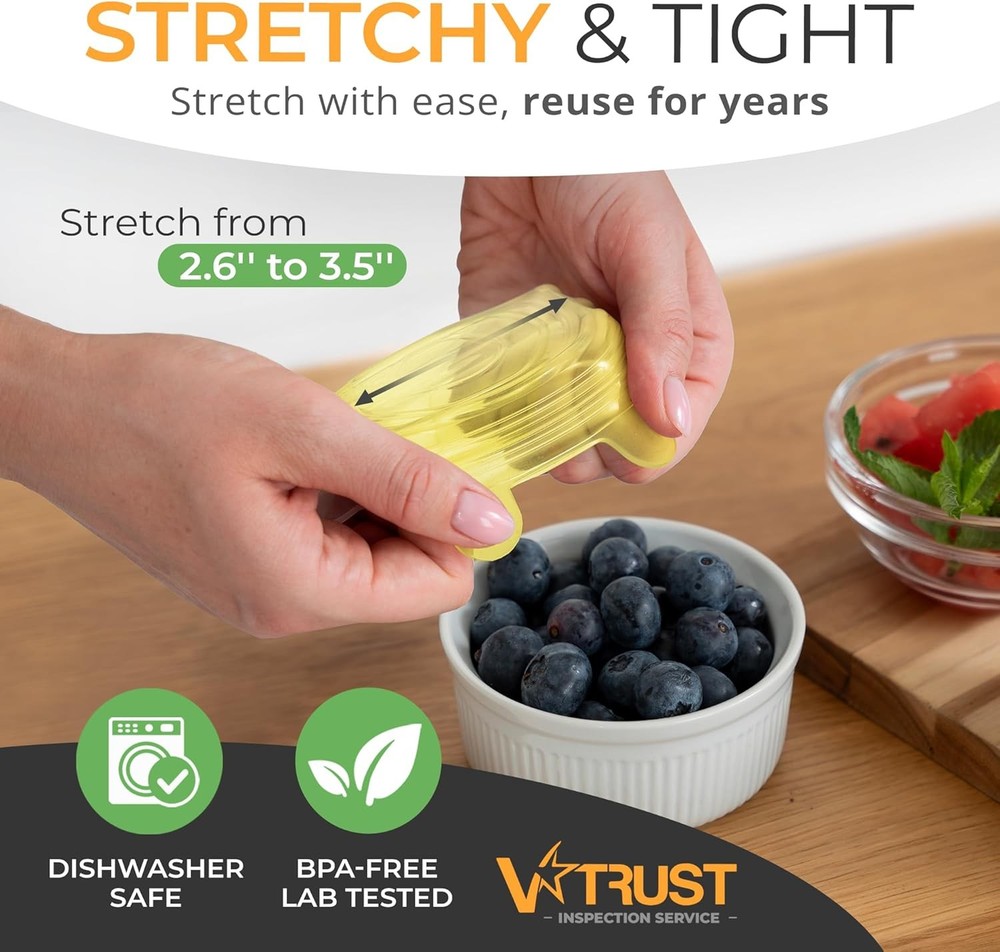 Silicone Stretch Lids 6 Pack Small Yellow