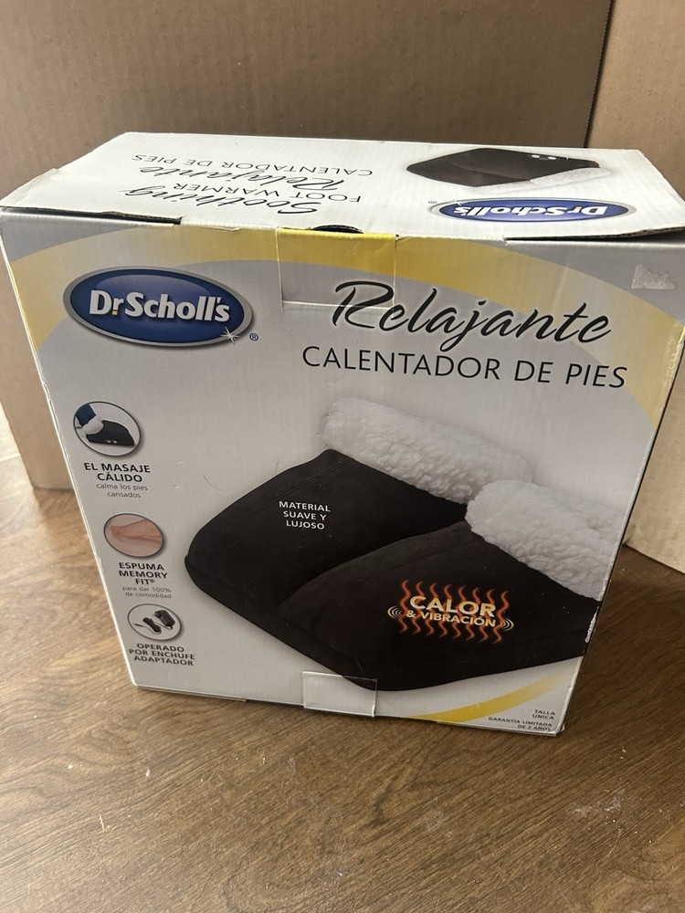 Dr. Scholl's Heated Memory Foam Foot Warmer with Vibration & Soft Material