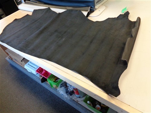 LEATHER HIDE BLACK TEXTURED 72" X 40"
