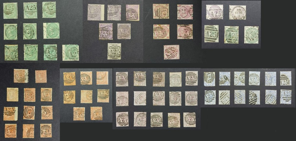 Large Collection/Study GB USED ABROAD in Malta “A25" Cancel (72)