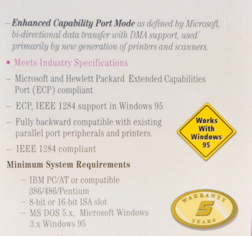 DTC Parallel Express – High Speed Parallel Port Adapter – IEEE 1284 EPP/ECP - NE