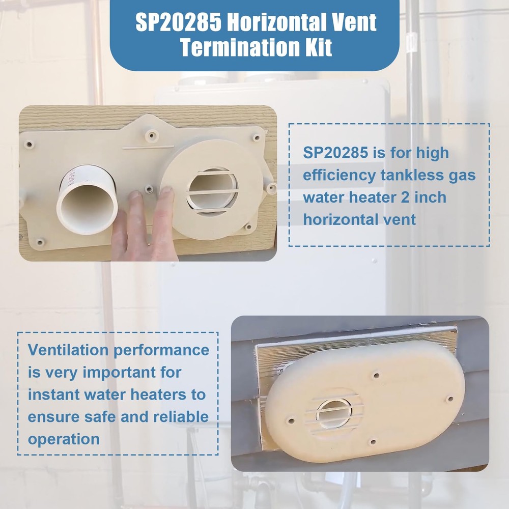 SP20285 Horizontal Vent Termination Kit for Tankless Gas Water Heater,With Sc...