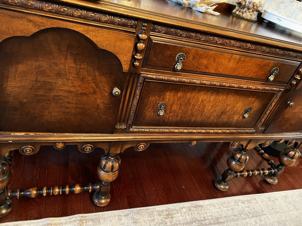 Antique Sideboard , Table And Chairs