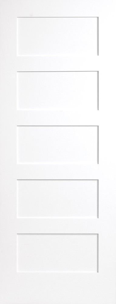 5 Panel Flat Mission Shaker Primed Stile & Rail Solid Core Wood Doors Door Slabs