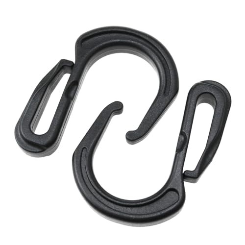 Black Plastic Elastic Cord Hook Cargo Net Hooks Bungee Hooks Plastic S Hook