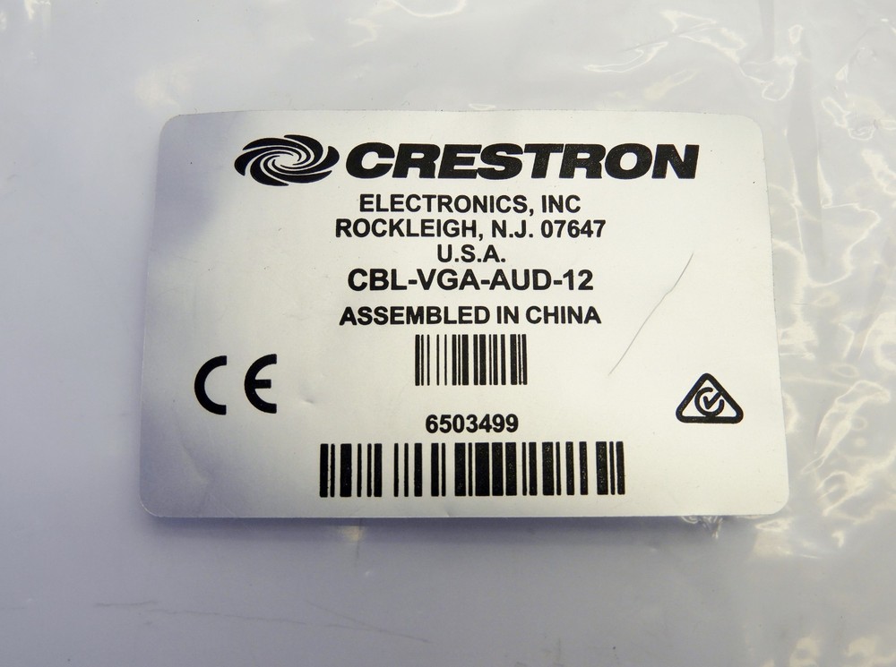Crestron CBL-VGA-AUD-12 Certified Computer VGA Interface Cable w/Audio, 12 ft