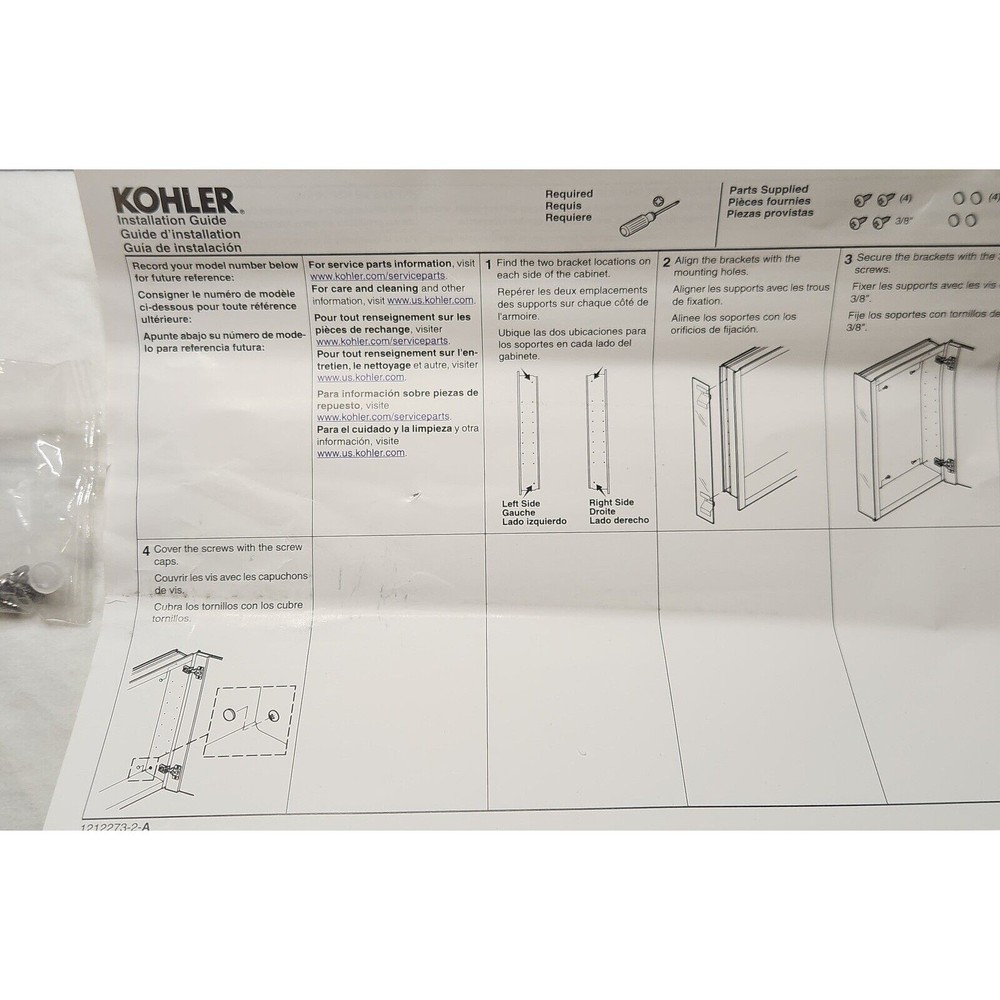 Kohler 99012-NA Verdera Side Mirror Kit for Surface Mount Installation