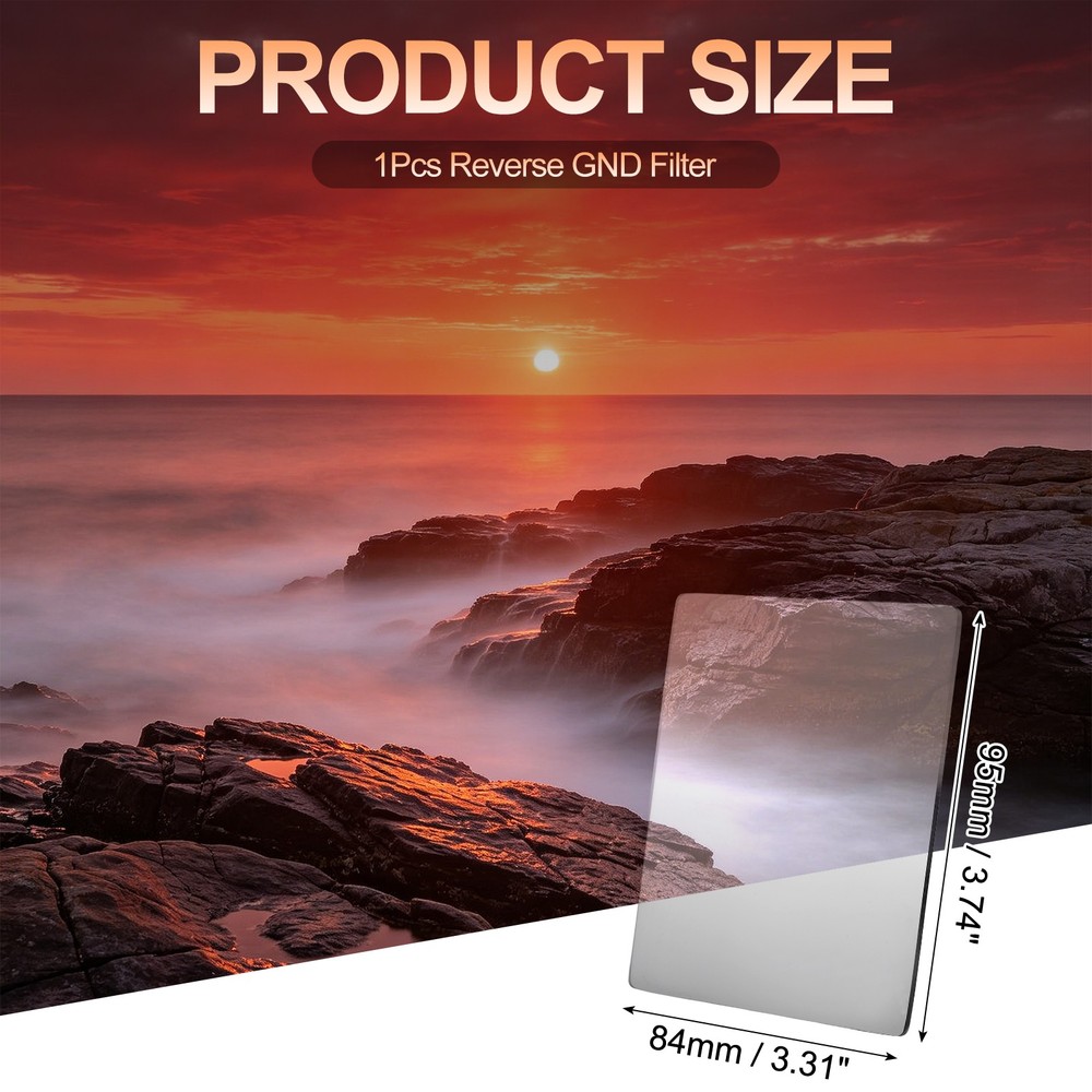 Reverse GND Filter Graduated Neutral Density Lens Filter, Gray