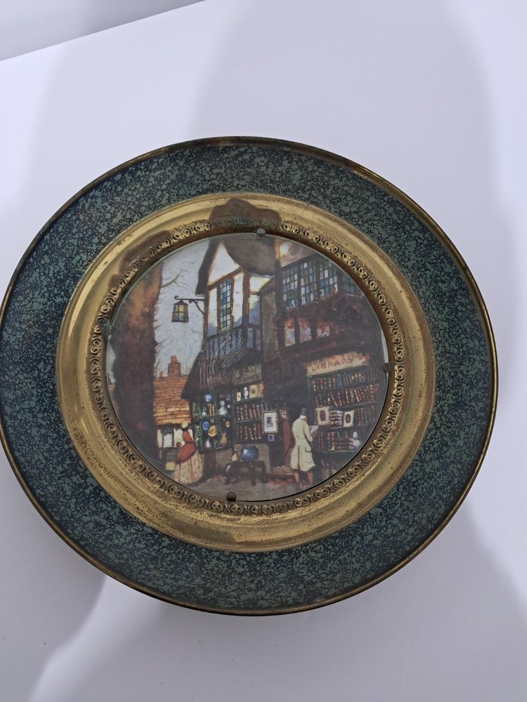Vintage Solid Brass Foil Decorative Plate