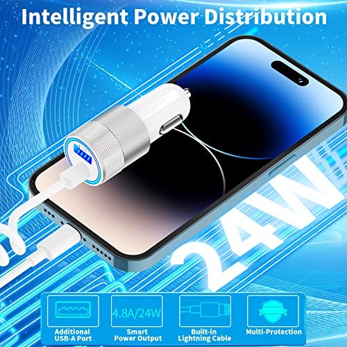[Apple MFi Certified] iPhone 4.8A 6FT Lightning Coiled Titanium Alloy White