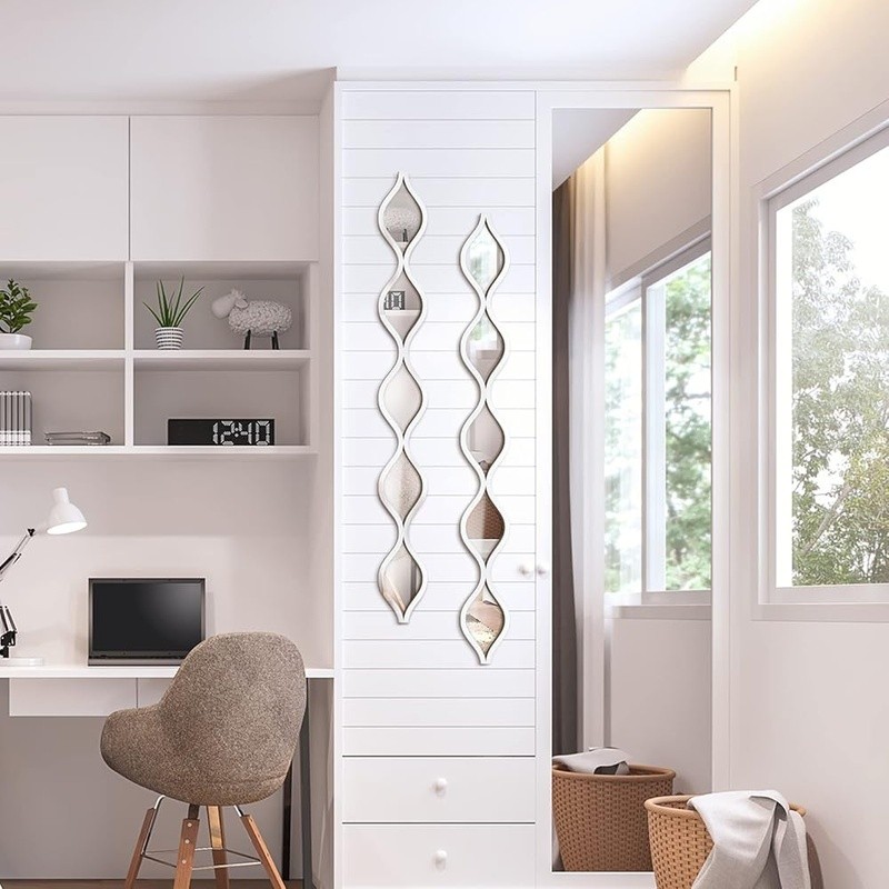 3 Pack Teardrop Wall Mirrors Acrylic Decorative Mirrors Home Decor Easy Install