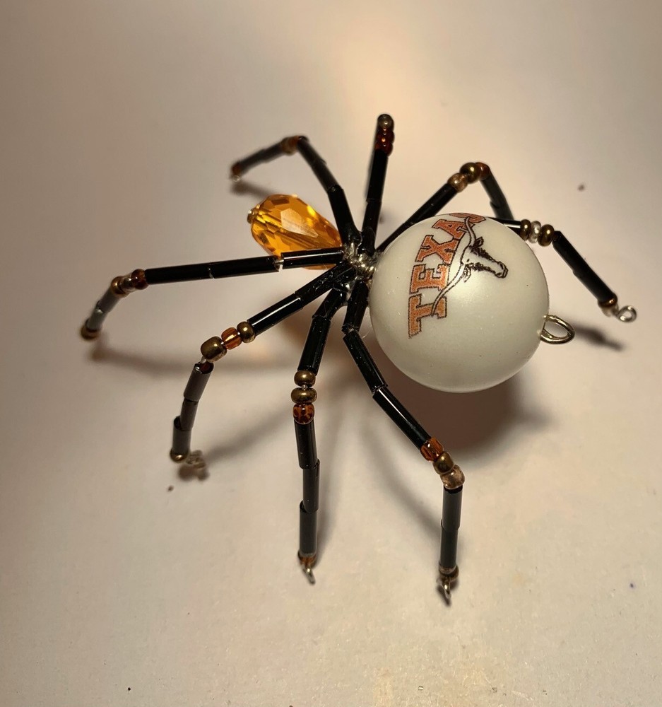 Handmade Beaded Wire Texas Longhorns Spider