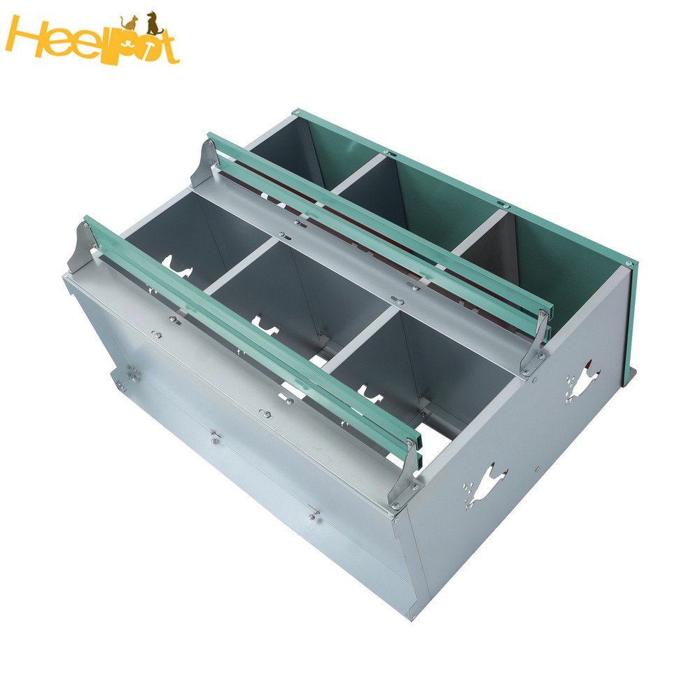 Green 6 Compartments Chickens Egg Laying Box High Quality Materials Nesting Box