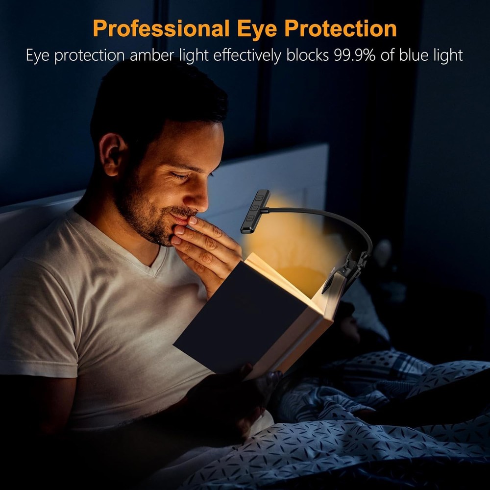 Gritin 19 LED Rechargeable Book Light for Reading in Bed with Memory Function- E