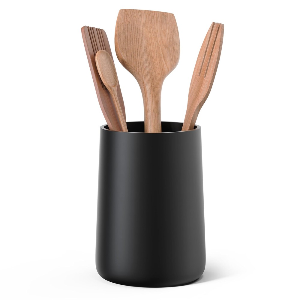 Utensil Holder 7x5.2 Inch Kitchen Organizer Countertop Matte Black 1 Pack