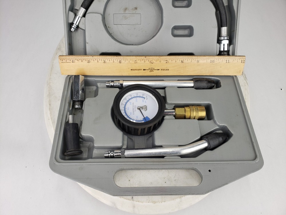 Engine Cylinder Compression Tester Kit - Gauge Tool Automotive