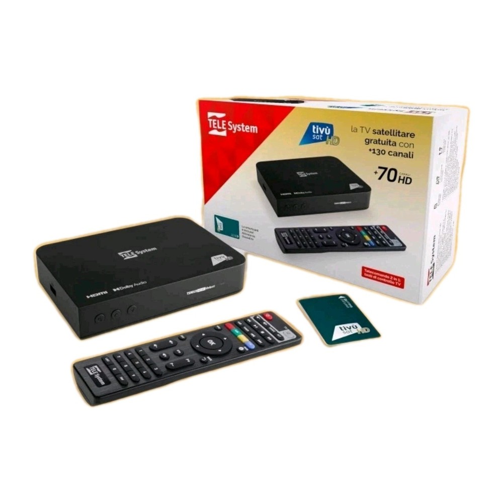 HD DECODER TIVÙSAT TELESYSTEM COMPLETE WITH CARD ALREADY ACTIVATED